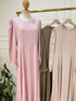 Women Lantern Sleeves Round Neck Empire Flowy Dress